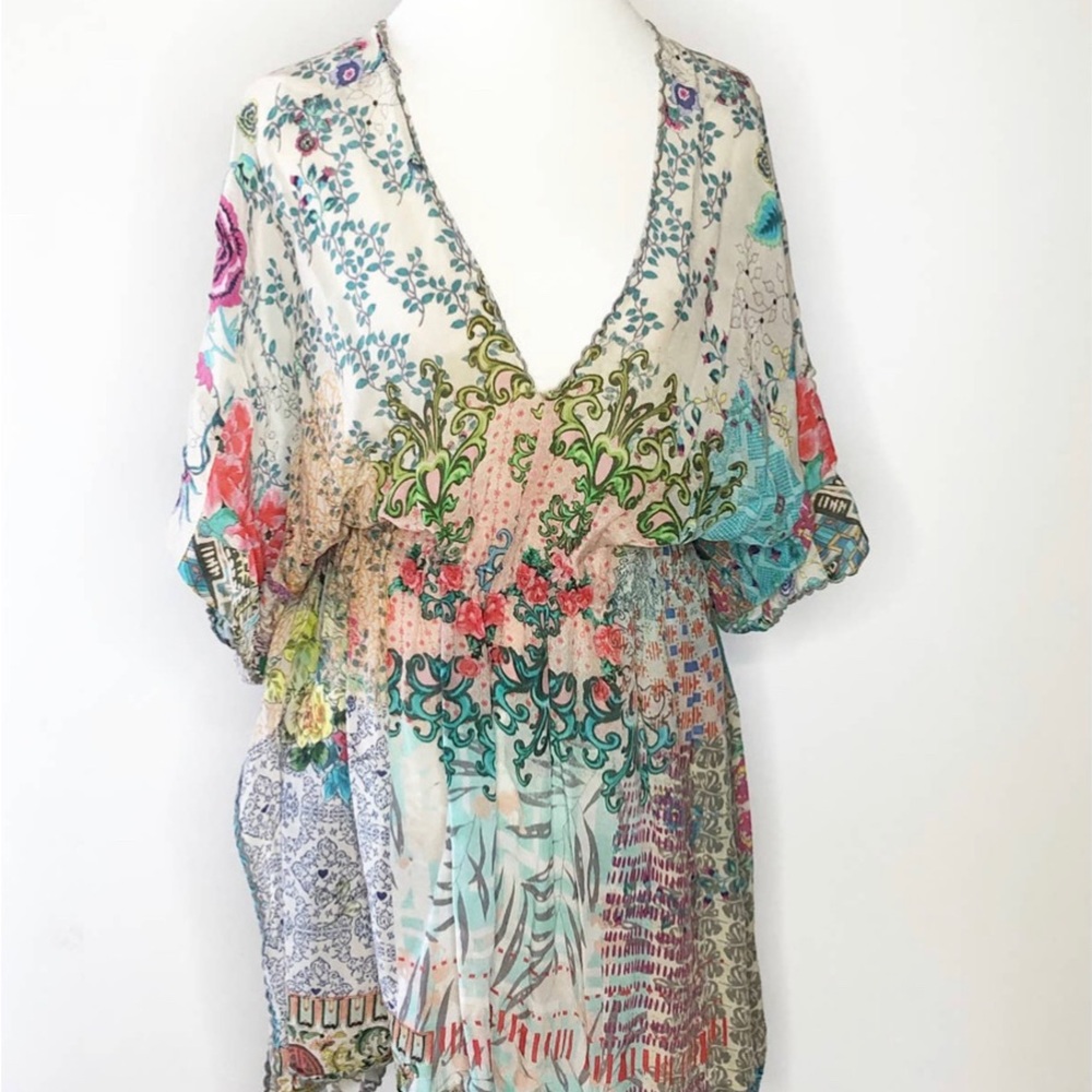 Johnny Was Multicolor Floral Tunic/beach cover up.